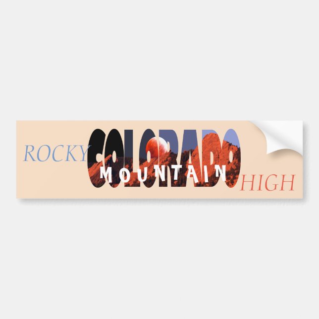 Adesivo Para Carro Colorado - Montanha Rocky High (Frente)