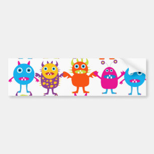 Adesivo Para Carro Colorida Funny Monster Party Creatures Bash