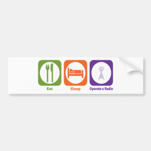 Adesivo Para Carro Coma o sono operam um rádio