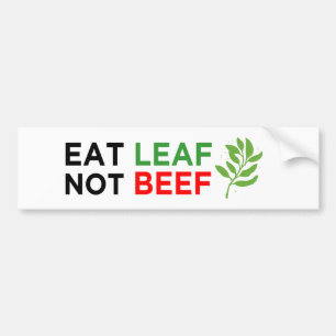 Adesivo Para Carro comer folha não boi vegan branco