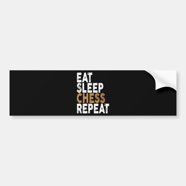 Adesivo Para Carro comer xadrez de dormir repetir xadrez (Frente)