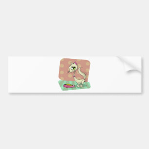 Adesivo Para Carro comida de gato tomando café da manhã gourmet