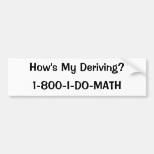 Adesivo Para Carro Como meu se está derivando? , 1-800-I-DO-MATH