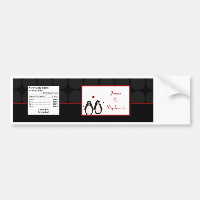 Adesivo Para Carro Companheiro do casal do amor do pinguim da (Frente)