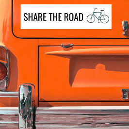 Adesivo Para Carro COMPARTILHAR A SEGURANÇA DO Ciclo Verde Bicicleta 