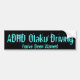 Adesivo Para Carro Condução de ADHD Otaku - você foi advertido (Frente)
