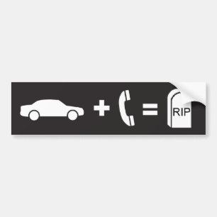 Adesivo Para Carro Condução quando em matares de um telemóvel