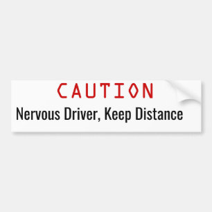 Adesivo Para Carro Condutor Nervoso, mantenha a distância engraçada