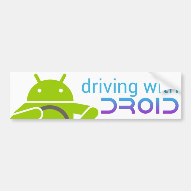Adesivo Para Carro Conduzindo com DROID, autocolante no vidro (Frente)