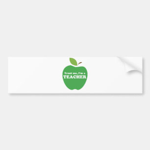 Adesivo Para Carro Confie-me, mim são um verde Apple do professor