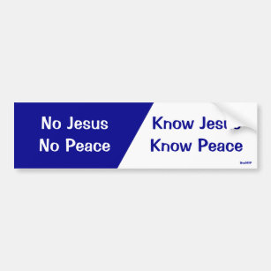 Adesivo Para Carro Conheça Jesus, saiba a paz