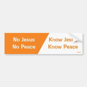 Adesivo Para Carro Conheça Jesus, saiba a paz