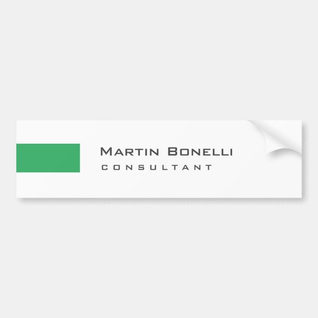 Adesivo Para Carro Consultor Simples Verde Moderno (Frente)