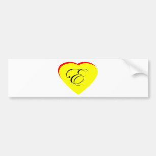 Adesivo Para Carro Convite De Casamento Coração Vermelho E Amarelo O
