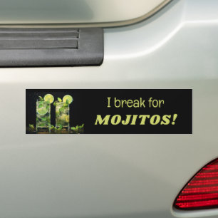 Adesivo Para Carro Coquetéis do Mojito de Texto Personalizado