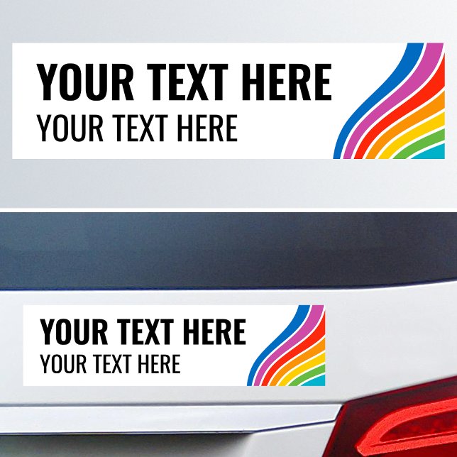 Adesivo Para Carro Cor Personalizada Colorida Onda Arco-íris (Criador carregado)