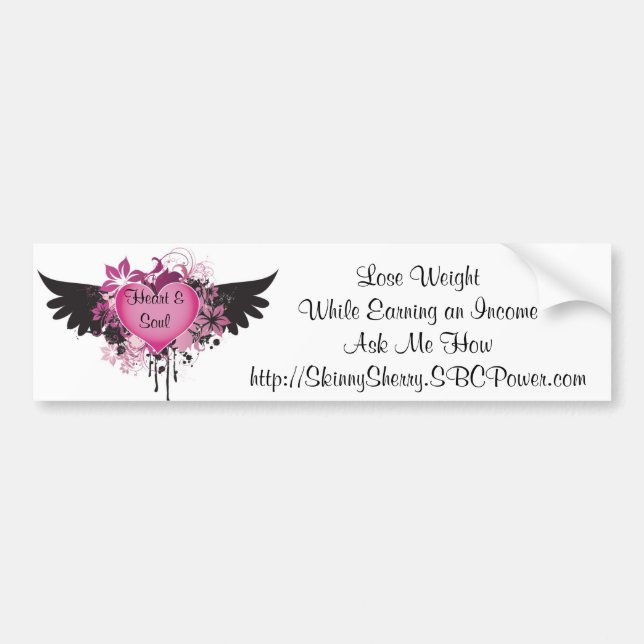 Adesivo Para Carro Coração & alma da equipe (Frente)