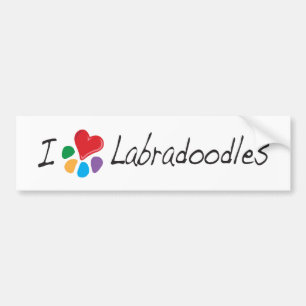 Adesivo Para Carro Coração animal Labradoodles de Lover_I