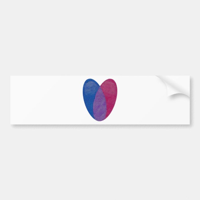 Adesivo Para Carro Coração bissexual (Frente)