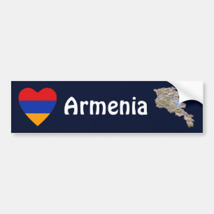 Adesivo Para Carro Coração da bandeira de Arménia + Autocolante no