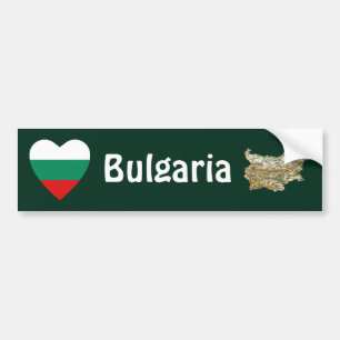 Adesivo Para Carro Coração da bandeira de Bulgária + Autocolante n
