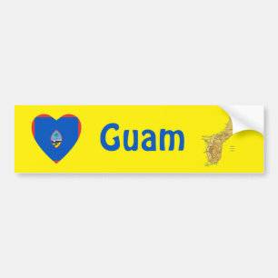 Adesivo Para Carro Coração da bandeira de Guam + Autocolante no vid