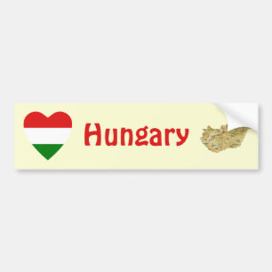 Adesivo Para Carro Coração da bandeira de Hungria + Autocolante no