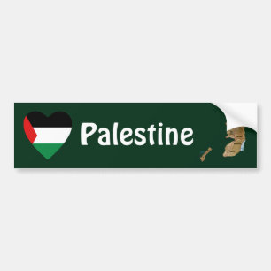 Adesivo Para Carro Coração da bandeira de Palestina + Autocolante n