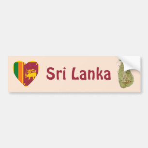 Adesivo Para Carro Coração da bandeira de Sri Lanka + Autocolante n