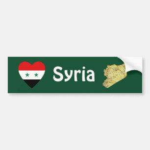 Adesivo Para Carro Coração da bandeira de Syria + Autocolante no