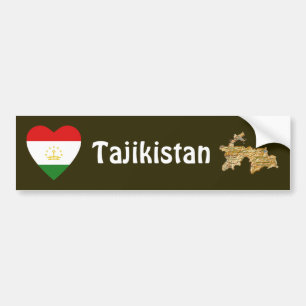 Adesivo Para Carro Coração da bandeira de Tajikistan + Autocolante