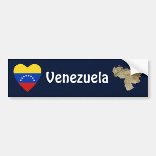 Adesivo Para Carro Coração da bandeira de Venezuela + Autocolante n
