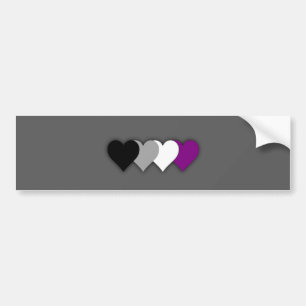 Adesivo Para Carro Corações do orgulho do Asexuality