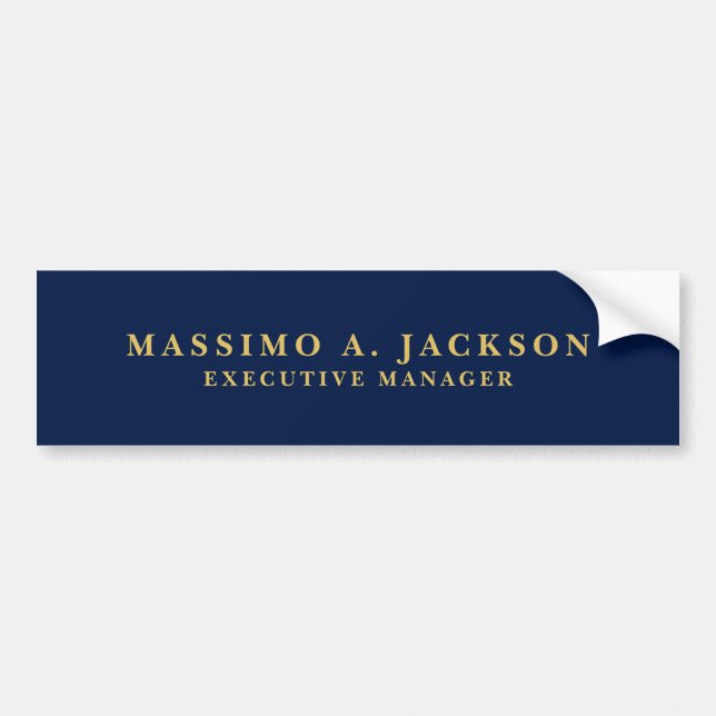 Adesivo Para Carro Cores Azul Dourado Profissional Moderno Simples (Frente)