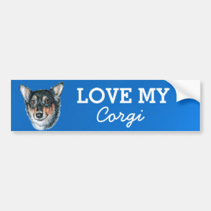 Adesivo Para Carro Corgi Bumper Sticker