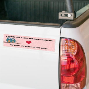 Adesivo Para Carro Coruja Bonita De 7 Palavras Por Um Casamento Longo