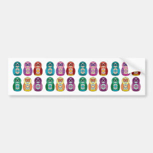 Adesivo Para Carro Corujas de Matryoshka do arco-íris