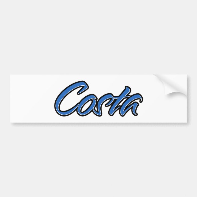 Adesivo Para Carro Costa Name Blue Aufkleber Sticker Autoaufkleber (Frente)
