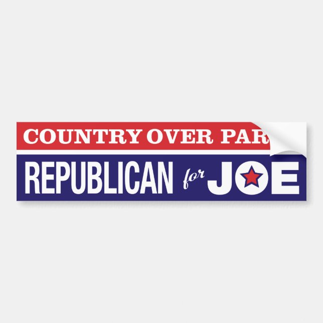 Adesivo Para Carro Country Over Party / Republicano para Joe Biden (Frente)