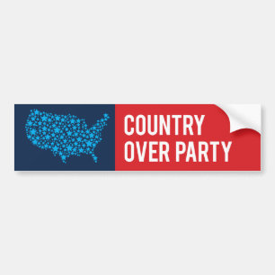 Adesivo Para Carro Country Over Party / Republicano para Joe Biden