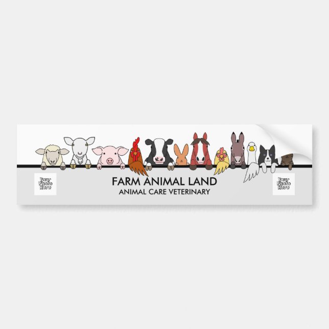 Adesivo Para Carro Cow Farm Animals Vet Logo Pet Business (Frente)