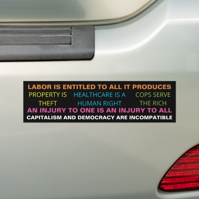 Adesivo Para Carro Credos Comunistas Bumper Sticker (No carro)