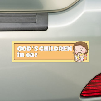 Adesivo Para Carro Crianças de Deus no Cartoon de Carro Bonito Jesus