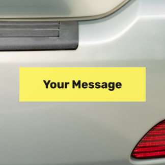 Adesivo Para Carro Crie a sua mensagem Modelo de texto amarelo e pret