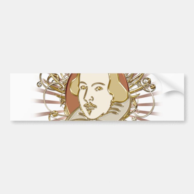 Adesivo Para Carro Crista de William Shakespeare (ouro) (Frente)