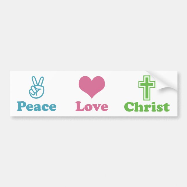 Adesivo Para Carro Cristo Peace Love (Frente)