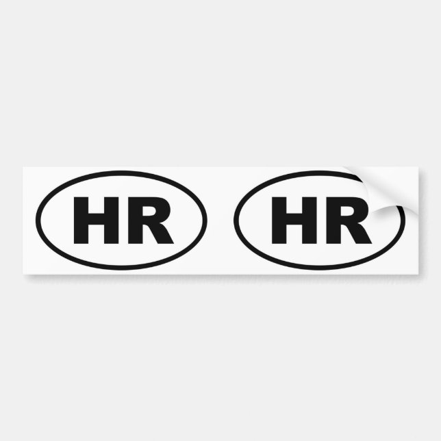 Adesivo Para Carro Croácia HR - oval europeu (Frente)