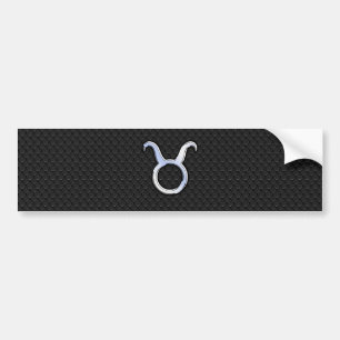 Adesivo Para Carro Cromo como Taurus Zodiac Sinal na Pele Cobra Preta