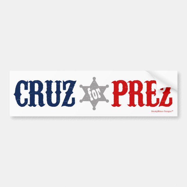 Adesivo Para Carro Cruz para Prez - Ted Cruz para o presidente (Frente)
