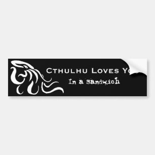 Adesivo Para Carro Cthulhu ama-o em um autocolante no vidro traseiro